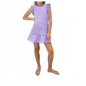 NEW LITTLE OLIN girls tween ruffle mini dress in purple